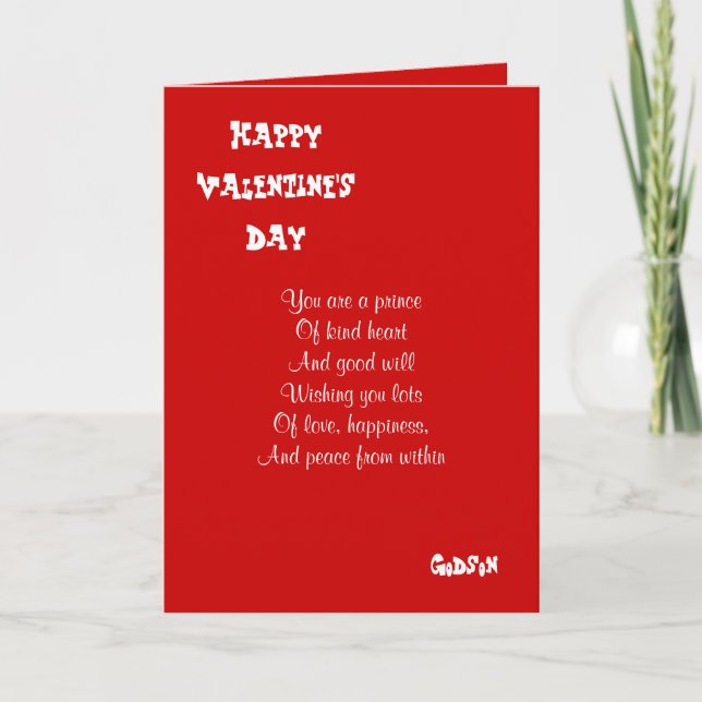 Mein Pate am Valentinstag Feiertagskarte (Vorderseite)