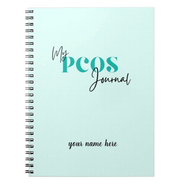 Mein PCOS Journal Aquamarines polyzystisches Ovari Notizblock (Vorderseite)