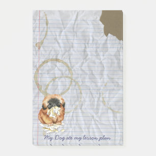 Mein Pekingese Ate my Lessingplan Post-it Klebezettel