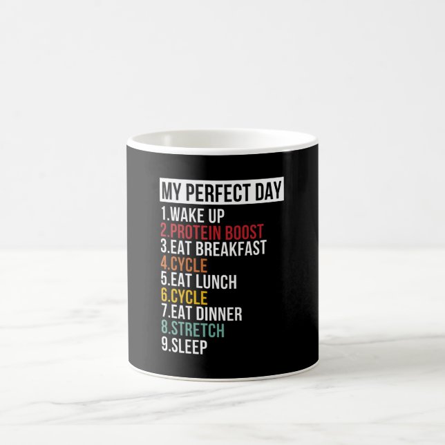 Mein perfekter Tag für Radfahrer und Radfahrer Kaffeetasse (Mittel)