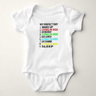 Mein perfekter Tag, Lügen im Bett Funny Geschenk Baby Strampler