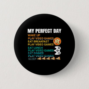 Mein perfekter Tag Pizza Videospiele Gamer Control Button
