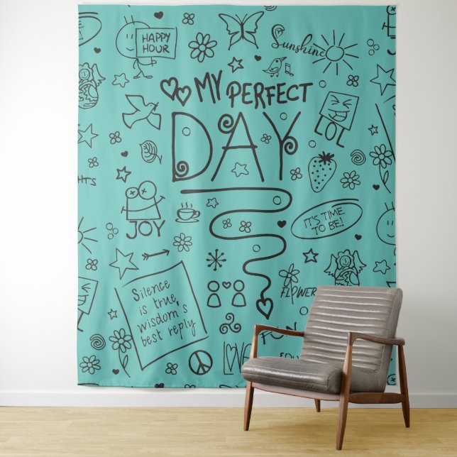 Mein perfekter Tag - positives Denken 2 Wandteppich (Beispiel)