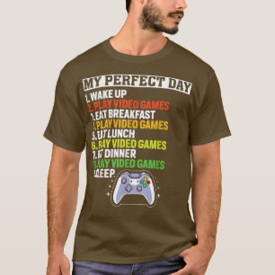 Mein perfekter Tag Videospiele Funny Gamer Boys Ga T-Shirt