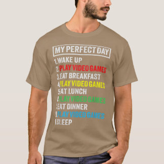 Mein perfekter Tag Videospiele Funny Gamer Gift Bo T-Shirt