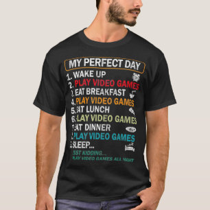 Mein perfekter Tag Videospiele Funny Gamer Gift Bo T-Shirt