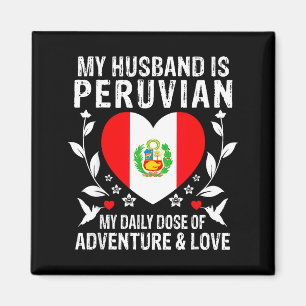 Mein peruanischer Ehemann Peru-Flagge Grafik Kunst Magnet
