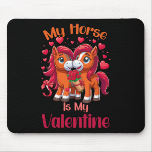 Mein Pferd ist mein Valentinstag Vintage-Pferdelie Mousepad