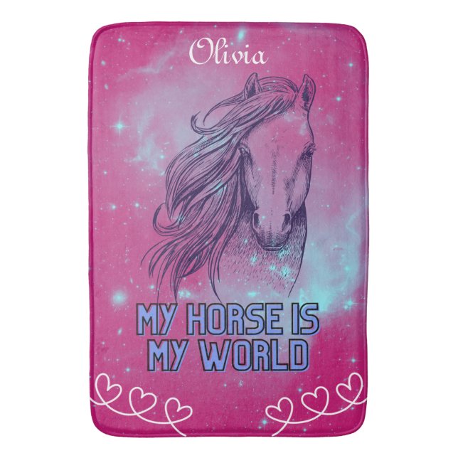 Mein Pferd ist meine Magenta Badematte (Vorderseite Vertikal)