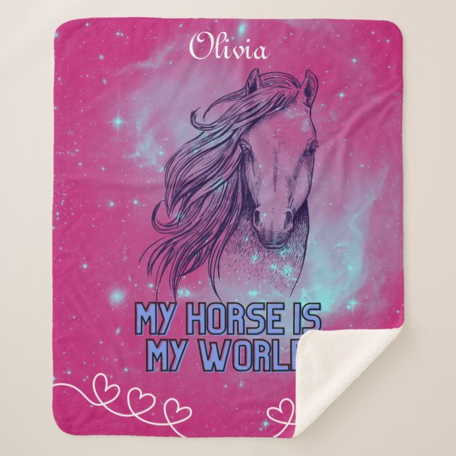 Mein Pferd ist meine Magenta Sherpadecke (Vorderseite)