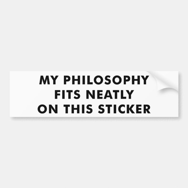 Mein Philosophie-Autoaufkleber Autoaufkleber (Vorne)