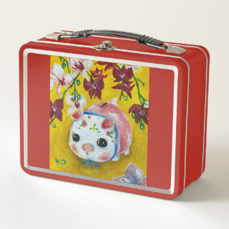 Mein Piggy Bank-piging Reggaepainting-Metal Lunchb Metall Brotdose