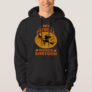 Mein Pitbuli fährt Shotgun Halloween Hoodie