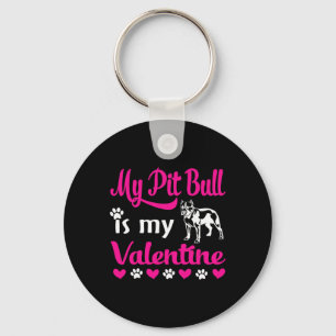 Mein Pitbull ist mein Valentinstag Schlüsselanhänger