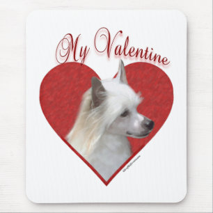 Mein Powderpuff Chinesisch Crested Valentine Mousepad