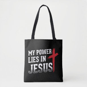 Mein Power liegt in Jesus kreuzen Gott Christliche Tasche