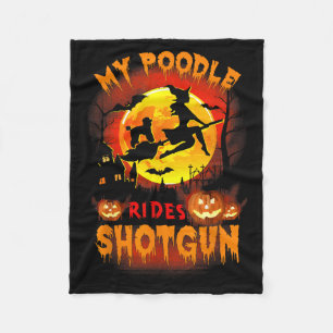 Mein Pudel fährt lustig Halloween Hunde Liebhaber Fleecedecke