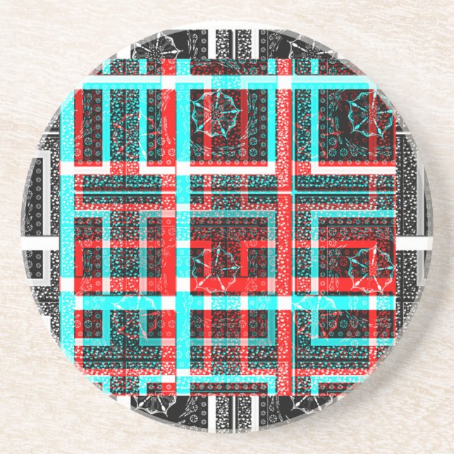 Mein quadratisches Labyrinth-Design Getränkeuntersetzer (Vorne)