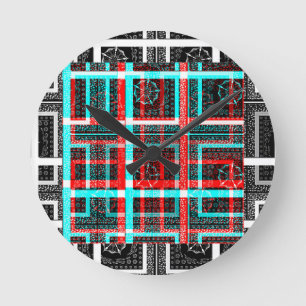 Mein quadratisches Labyrinth-Design Runde Wanduhr