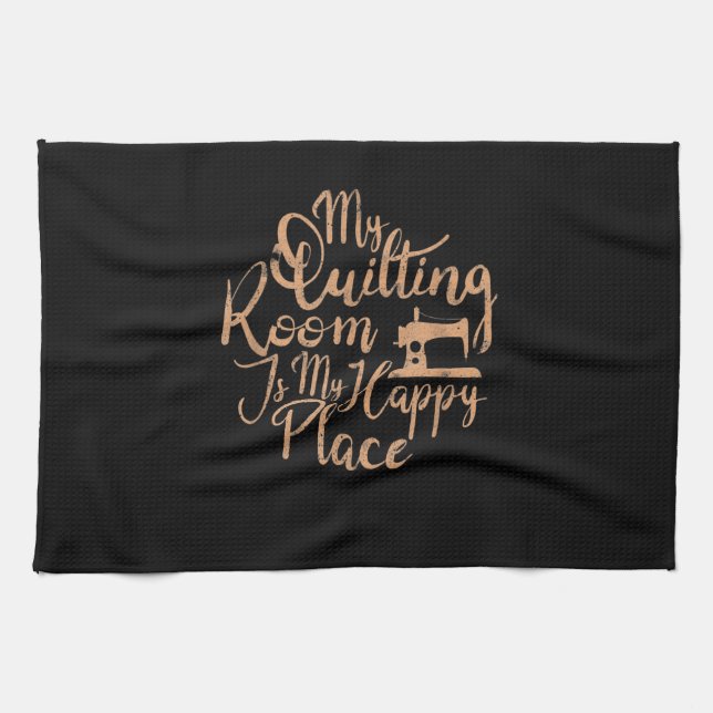 Mein Quiltierzimmer ist mein glücklicher Ort - Qui Geschirrtuch (Horizontal)