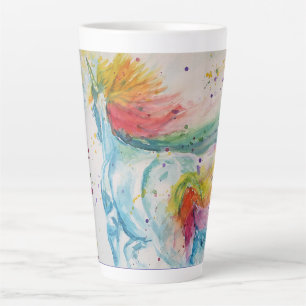 Mein Rainbow Unicorn Wasserfarbe Latte Tasse