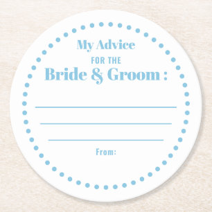 Mein Rat für Braut & Groom Classic Elegant Blau Runder Pappuntersetzer