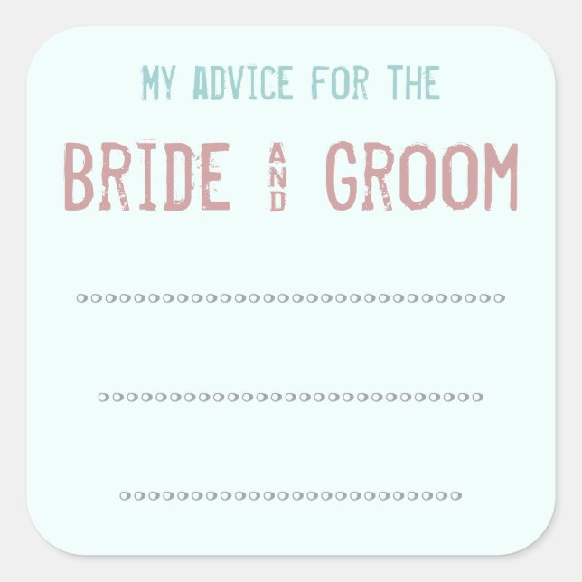 Mein Rat für den Bride & Groom Aufkleber (Vorderseite)