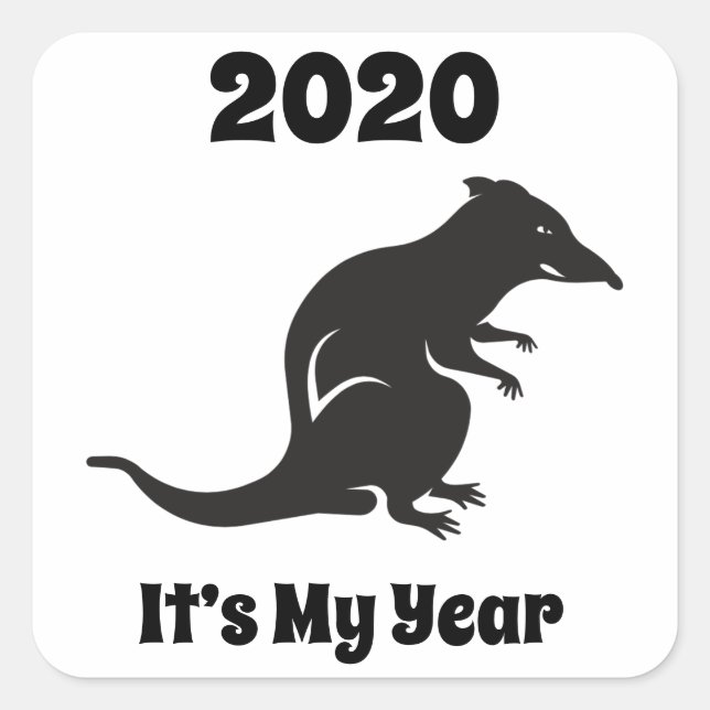 Mein Rat Jahr 2020 Quadratischer Aufkleber (Vorderseite)