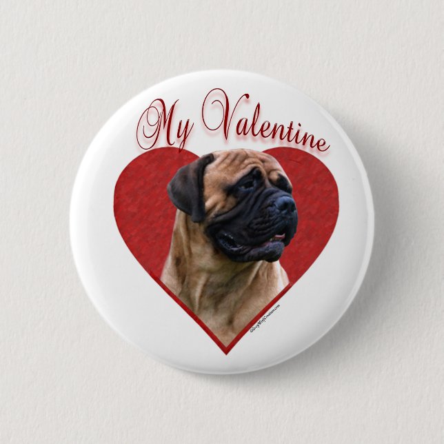 Mein Red Bullmastiff Valentine Button (Vorderseite)