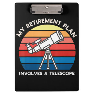 Mein Rentenplan beinhaltet ein Teleskop Klemmbrett