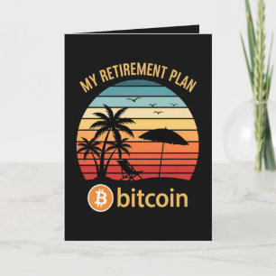 Mein Rentenplan Bitcoin Strand Sonnenuntergang Feiertagskarte