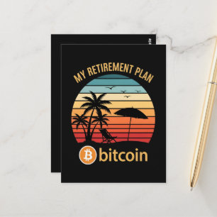 Mein Rentenplan Bitcoin Strand Sonnenuntergang Postkarte
