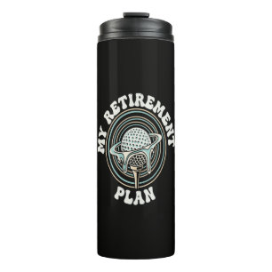 Mein Rentenplan Golf-Rentner Golfer Thermosbecher