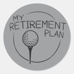 Mein Rentenplan Lustiger Spruch Golfen Golfer Runder Aufkleber