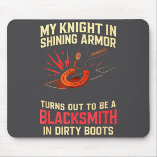 Mein Ritter in lustiger schwarzer Schmiedefrau Fra Mousepad