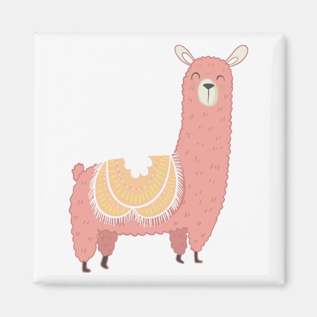 Mein rosa Llama Magnet (Vorne)