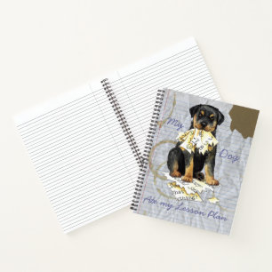 Mein Rottweiler hat meinen Lektionsplan aufgegriff Notizbuch
