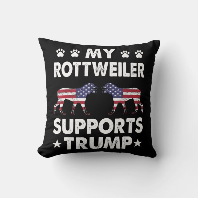 Mein Rottweiler unterstützt Trump Shirt Election 2 Kissen (Vorderseite)