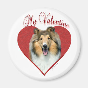 Mein Rough Collie Valentine Magnet