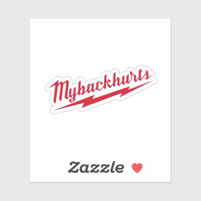 Mein Rücken schmerzt harte Hat-Arbeit Aufkleber (Blatt)