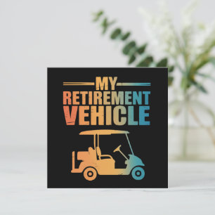 Mein Ruhestandsfahrzeug Golfwagen Golfer Golfwagen Einladung