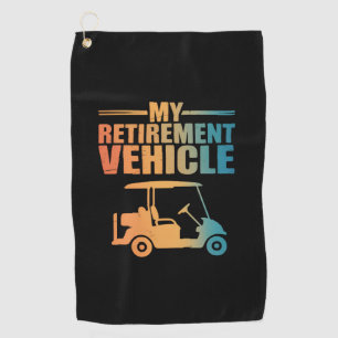 Mein Ruhestandsfahrzeug Golfwagen Golfer Golfwagen Golfhandtuch