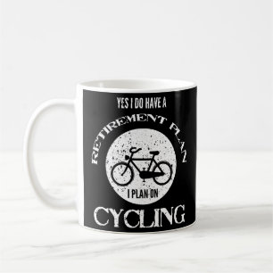 Mein Ruhestandsplan fährt beunruhigten Radfahrer Kaffeetasse