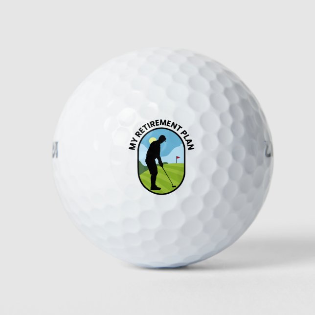 Mein Ruhestandsplan - Golf Golfspielen - Planung Golfball (Vorderseite)