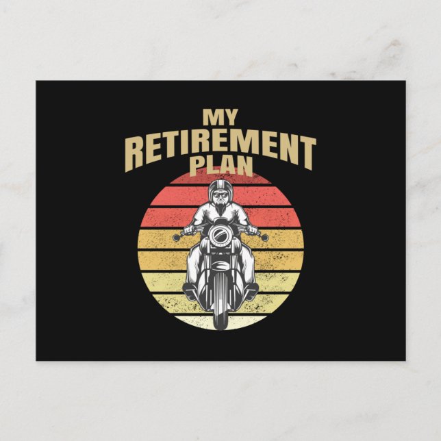 Mein Ruhestandsplan Motorrad Postkarte (Vorderseite)