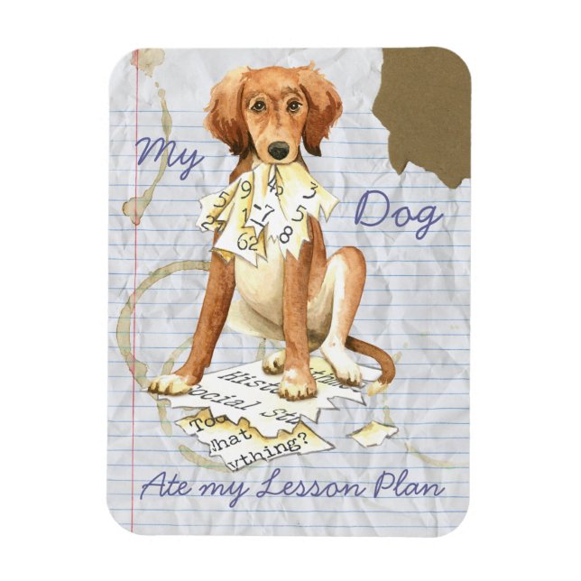 Mein Saluki Ate my Lessingplan Magnet (Vertikal)