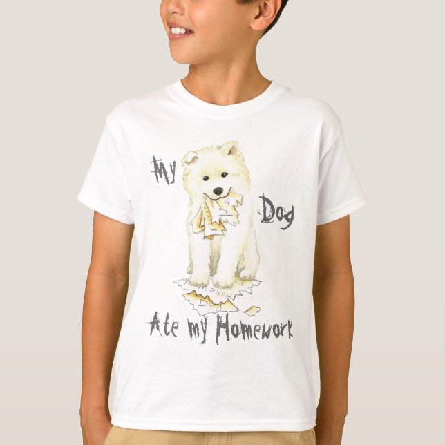 Mein Samoyed aß meine Hausaufgaben T-Shirt (Vorderseite)