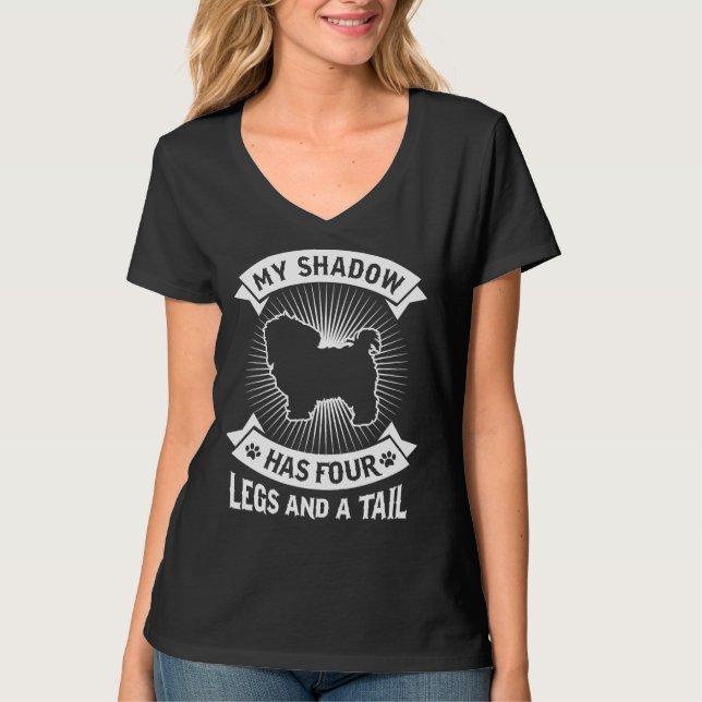 Mein Schatten hat 4 Beine und ein maltesischer Sch T-Shirt (Vorderseite)