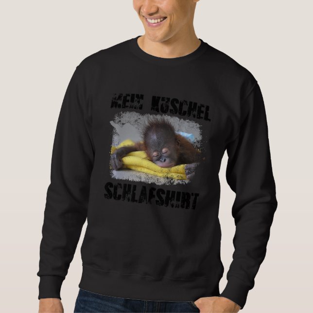 Mein schlafender Affenjunge Orangutan Sweatshirt (Vorderseite)