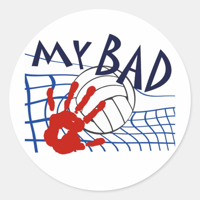 Mein schlechtes Volleyballnetz Runder Aufkleber (Vorderseite)